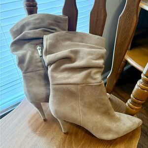 Vince Camuto Taupe Suede Heeled Boots
